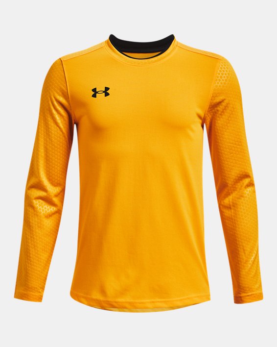 Boys' UA Wall Goalkeeper Jersey, Yellow, pdpMainDesktop image number 0